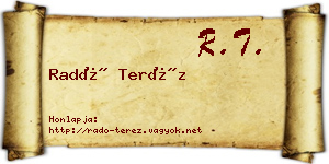 Radó Teréz névjegykártya